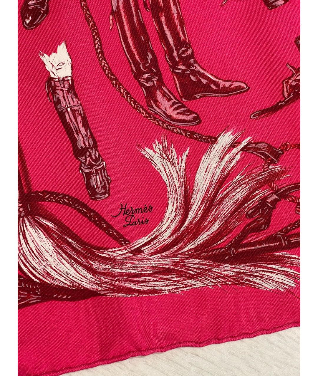 HERMES Фуксия шелковый платок, фото 6
