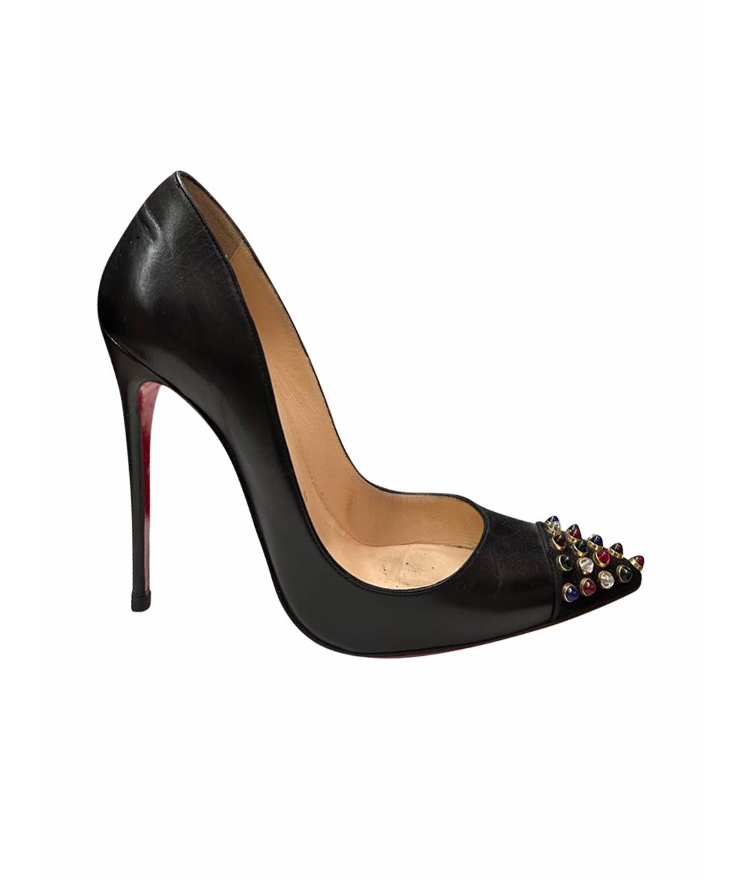 CHRISTIAN LOUBOUTIN Черные кожаные туфли, фото 1