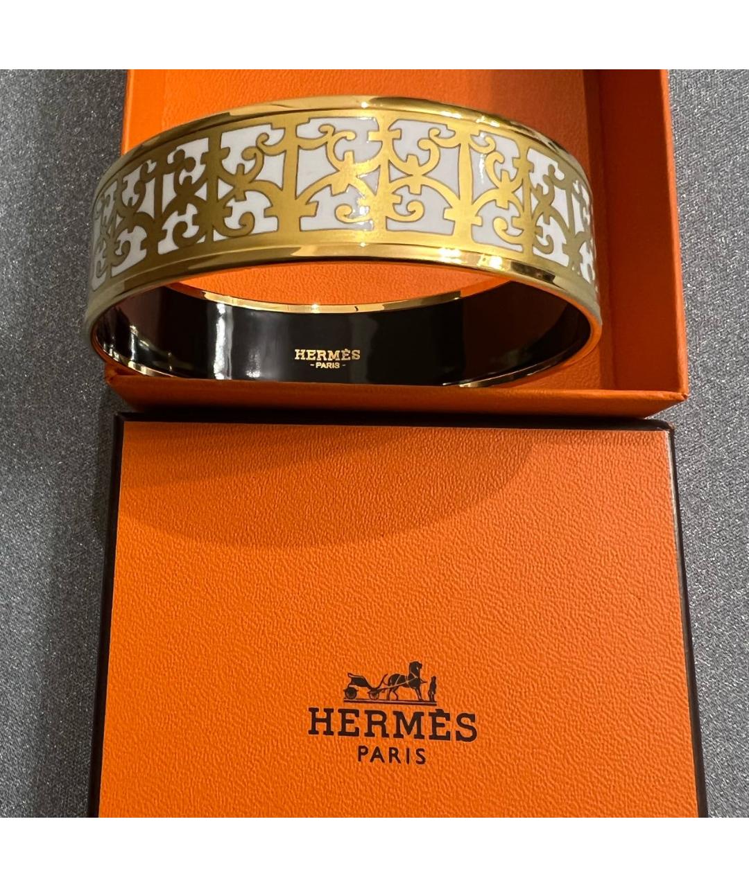 HERMES Золотой металлический браслет, фото 4