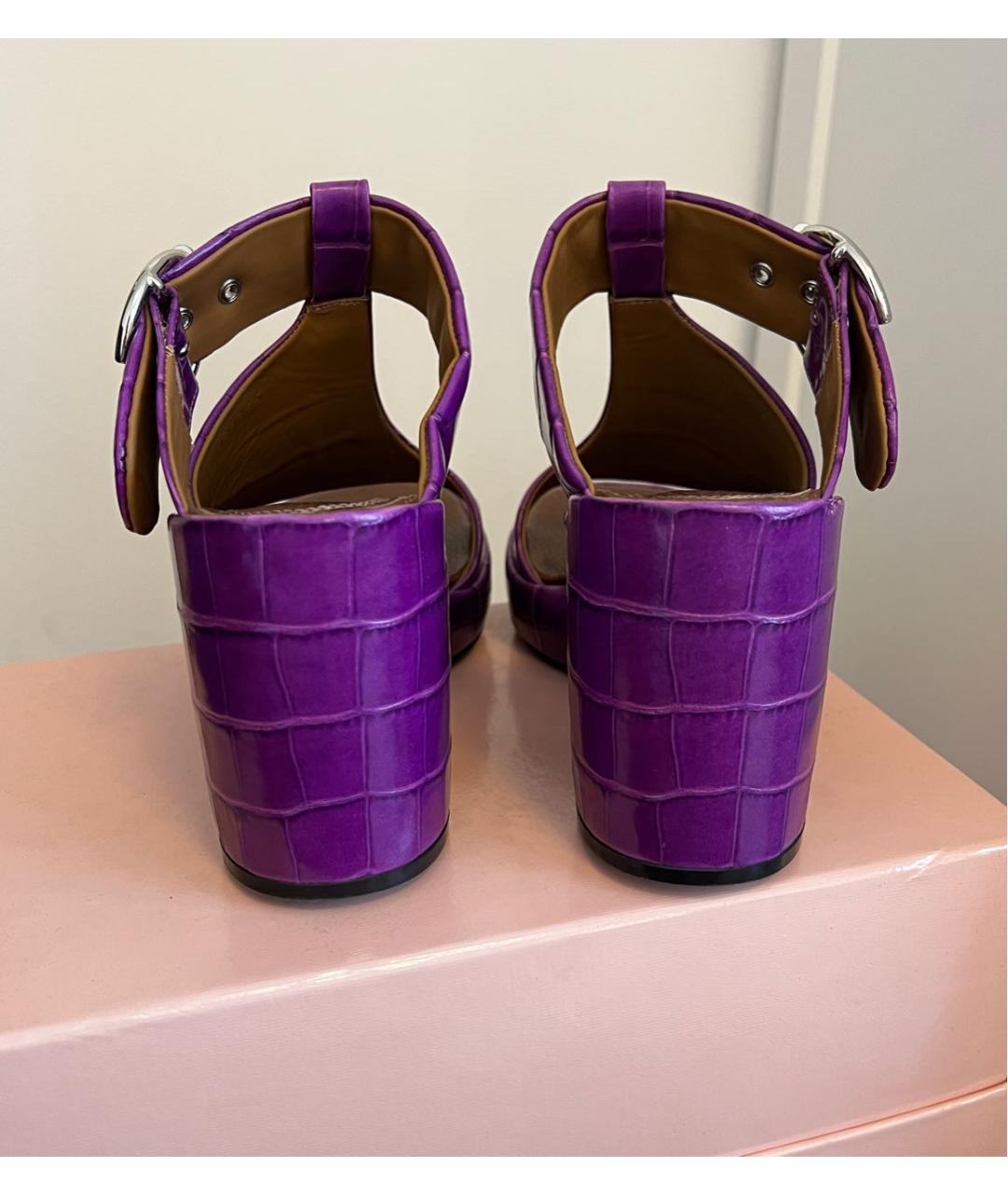 CHLOE Фиолетовые кожаные мюли, фото 4