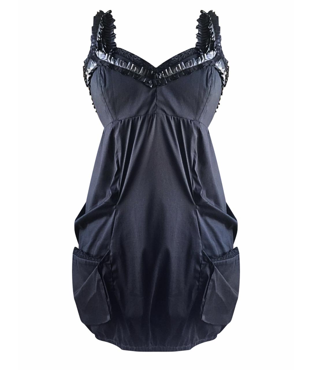 ANNA MOLINARI Черное хлопко-эластановое коктейльное платье, фото 1