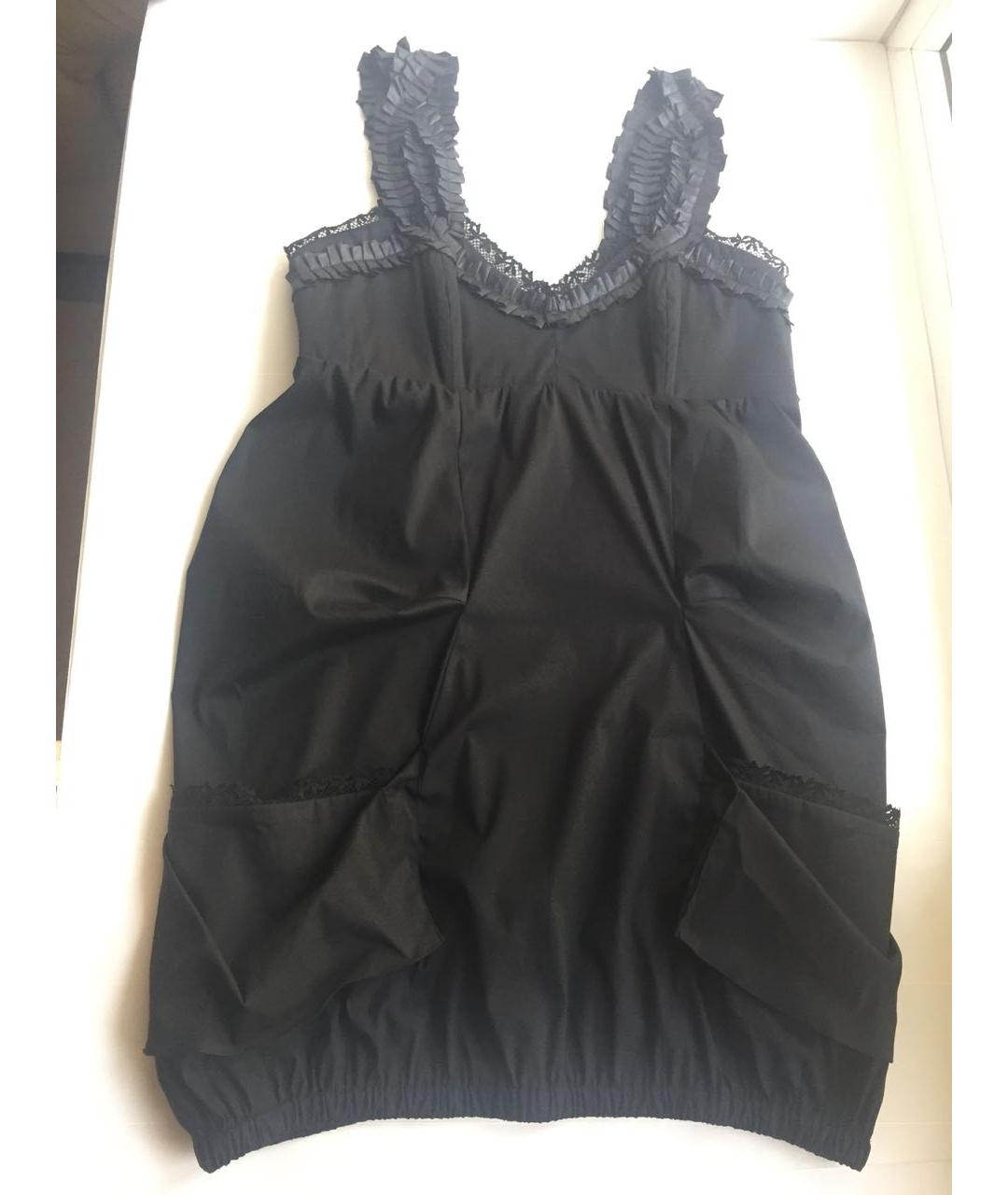 ANNA MOLINARI Черное хлопко-эластановое коктейльное платье, фото 2