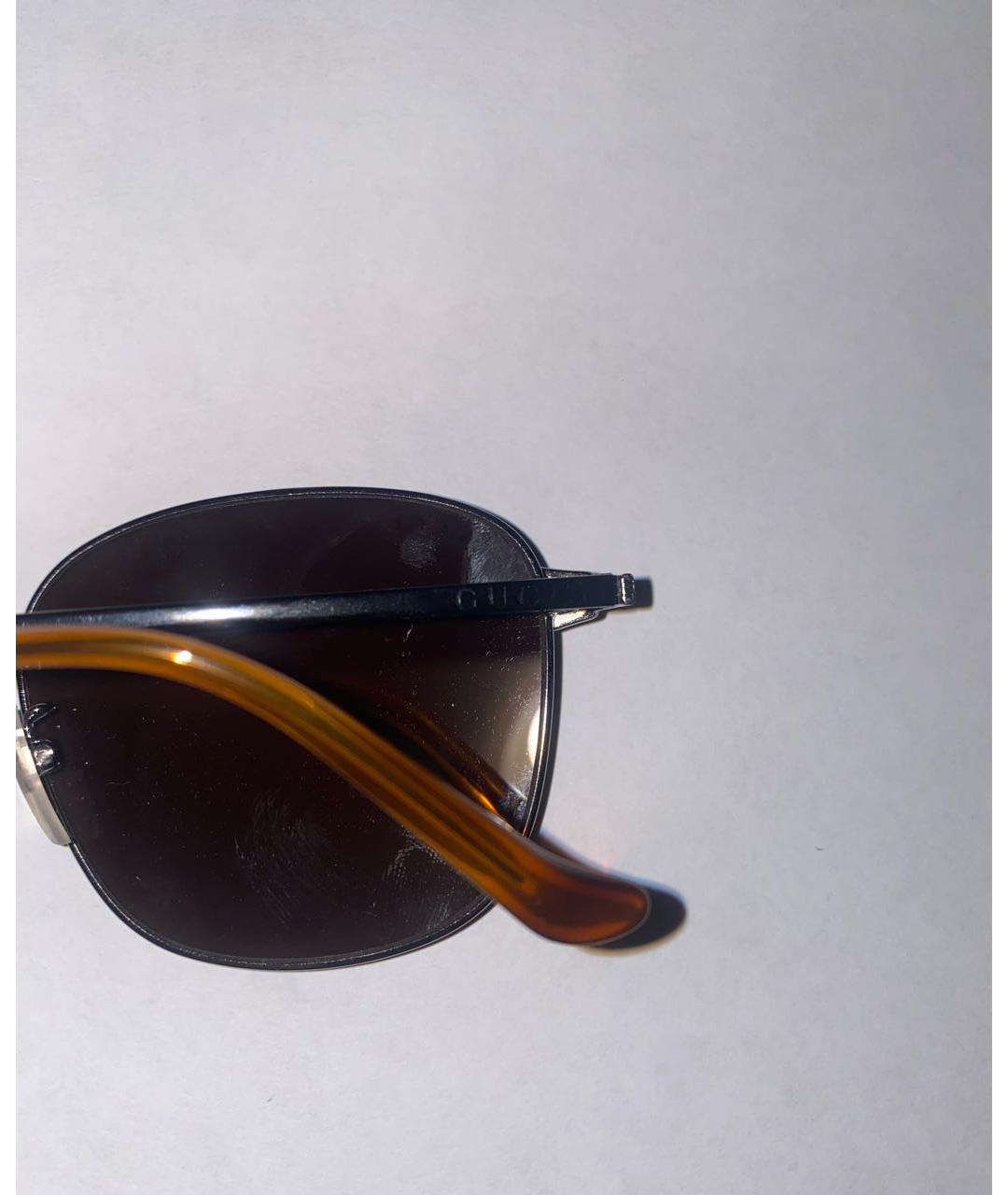 GUCCI Коричневые пластиковые солнцезащитные очки, фото 5
