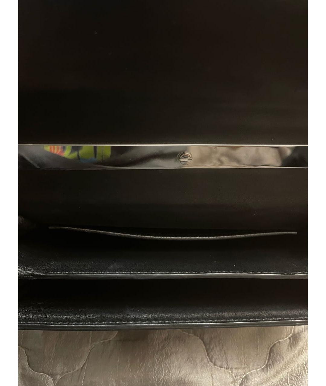 VALENTINO Черная кожаная сумка через плечо, фото 5