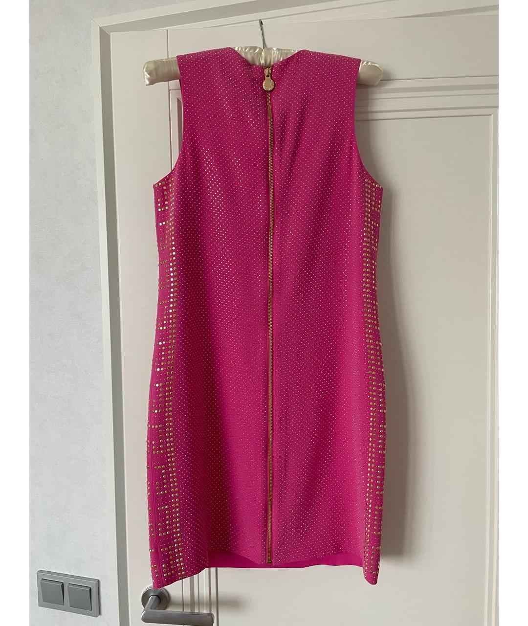 VERSACE Розовое шелковое коктейльное платье, фото 2