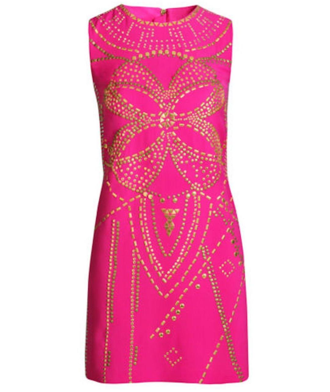 VERSACE Розовое шелковое коктейльное платье, фото 1