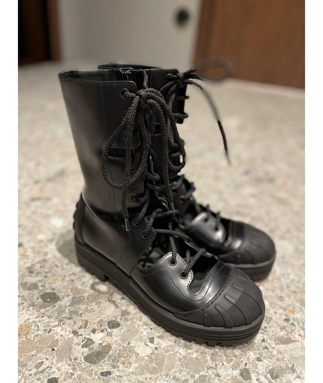 CHRISTIAN DIOR Черные кожаные ботинки, фото 5