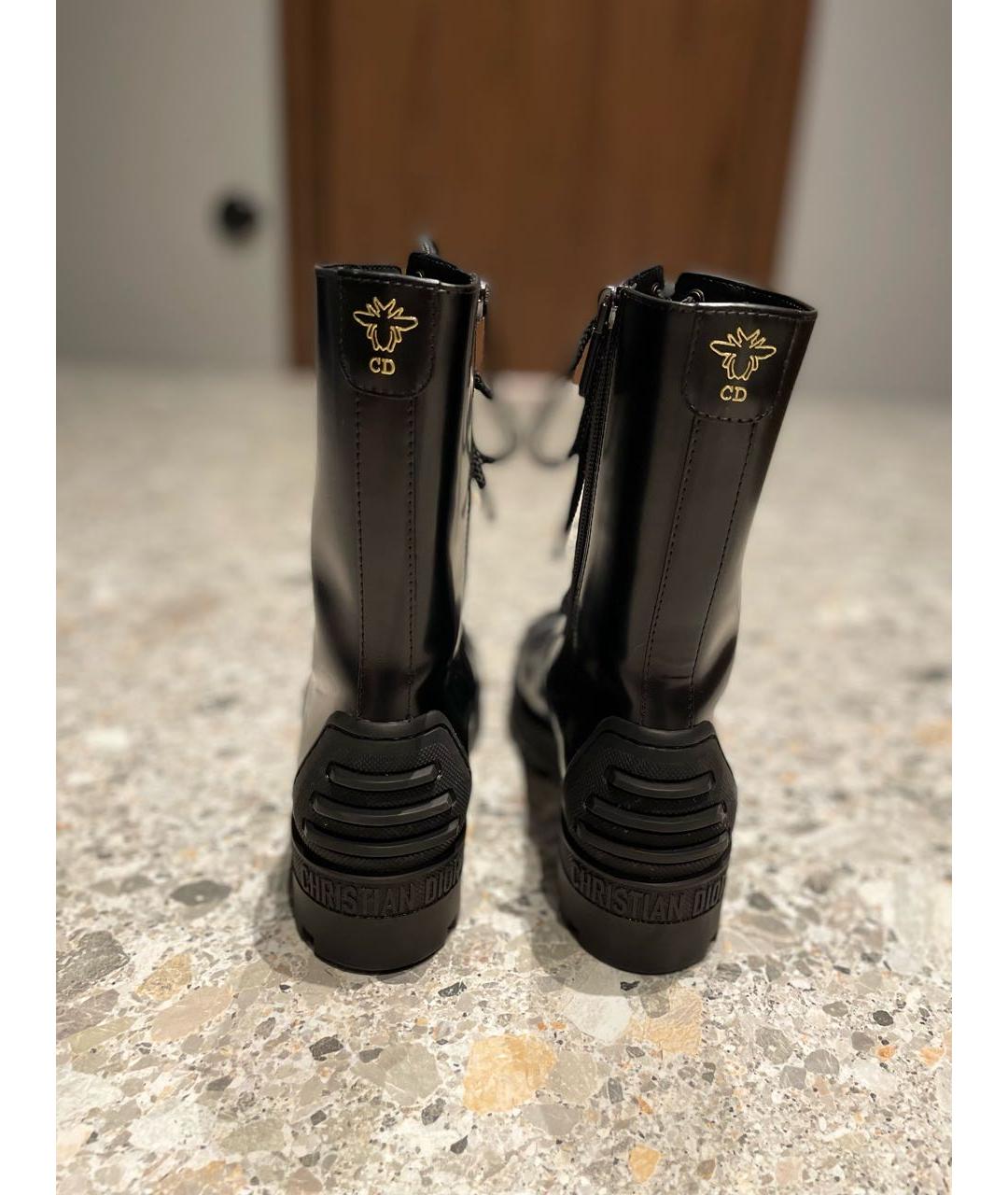 CHRISTIAN DIOR Черные кожаные ботинки, фото 4