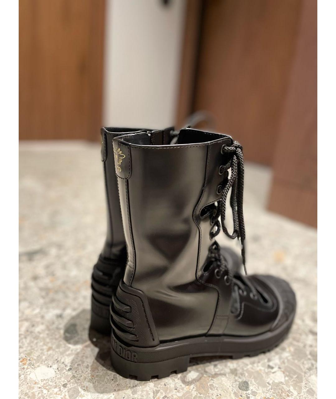 CHRISTIAN DIOR Черные кожаные ботинки, фото 2
