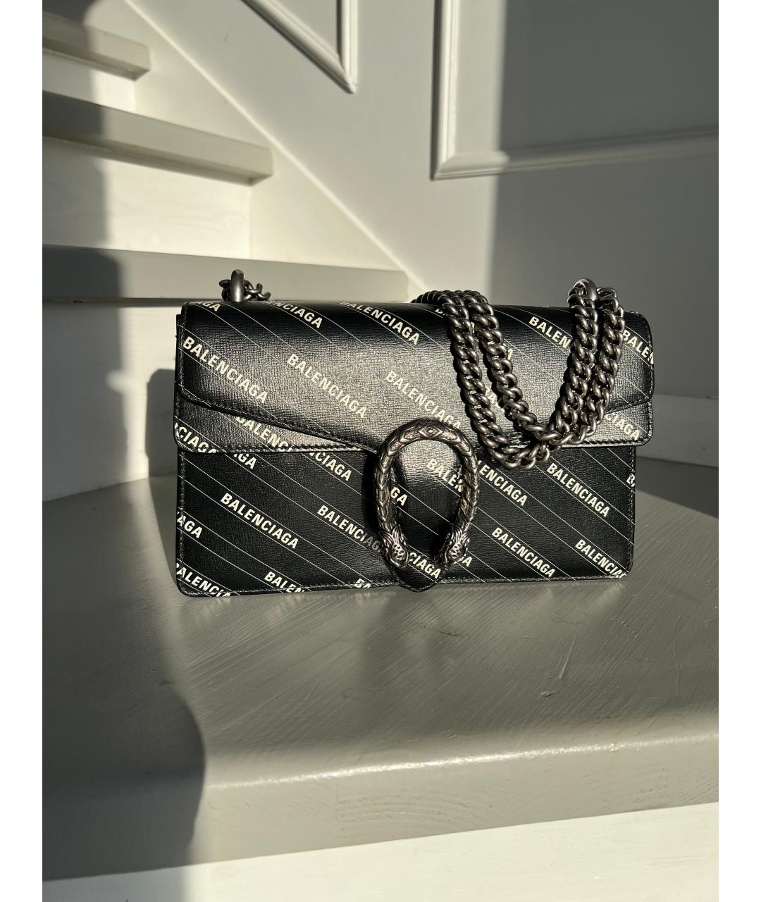 GUCCI Черная кожаная сумка через плечо, фото 2
