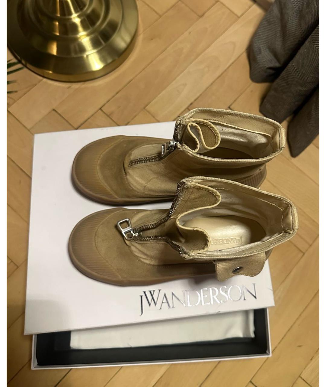 J.W.ANDERSON Бежевые текстильные ботинки, фото 2