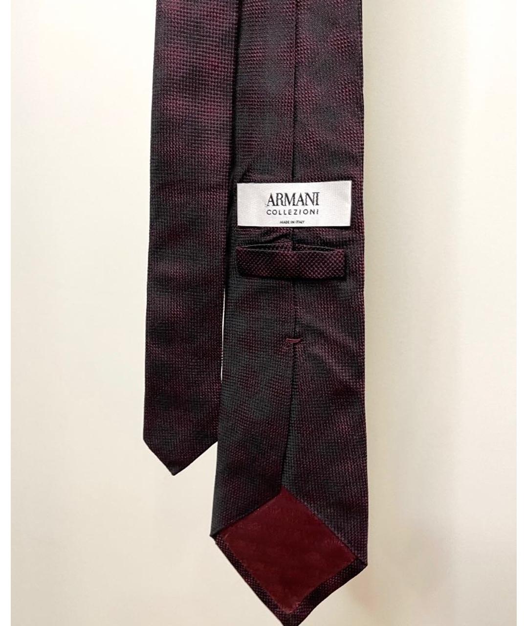 ARMANI COLLEZIONI Бордовый шелковый галстук, фото 4