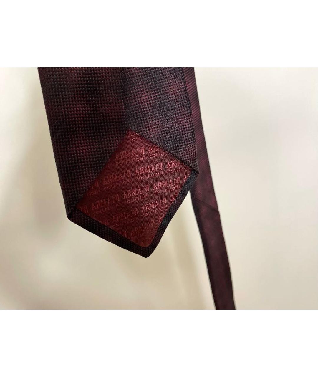 ARMANI COLLEZIONI Бордовый шелковый галстук, фото 5