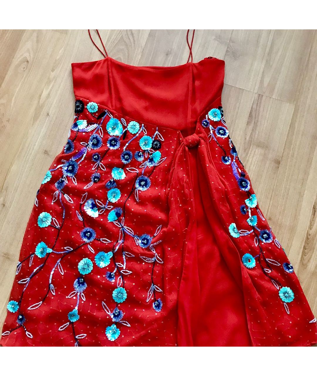 ARMANI COLLEZIONI Красное шелковое коктейльное платье, фото 2