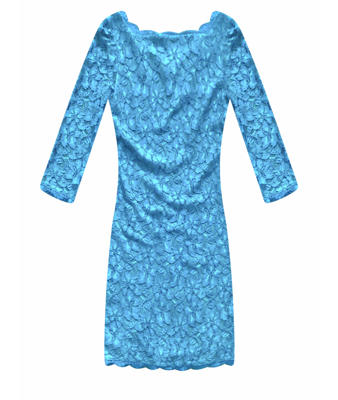 DIANE VON FURSTENBERG Бирюзовое кружевное коктейльное платье, фото 1