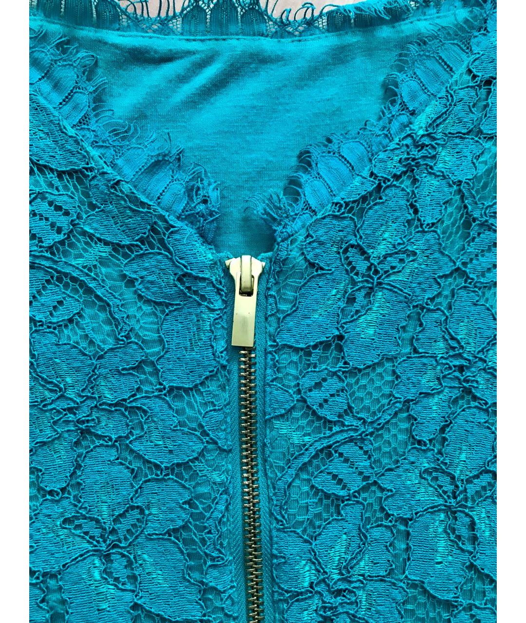 DIANE VON FURSTENBERG Бирюзовое кружевное коктейльное платье, фото 3