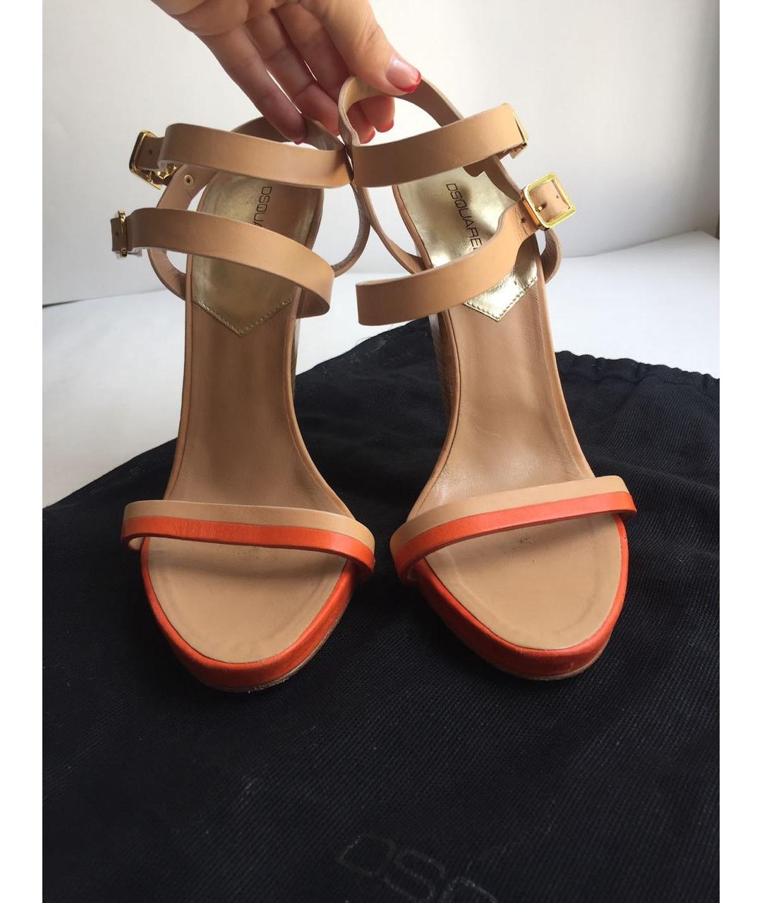 DSQUARED2 Мульти кожаные босоножки, фото 5