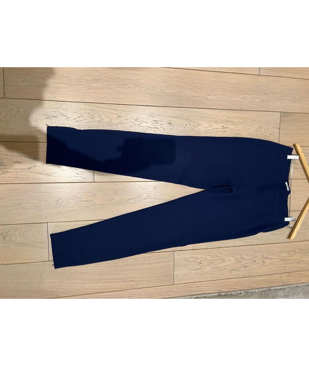 MIU MIU Темно-синие шерстяные брюки узкие, фото 2