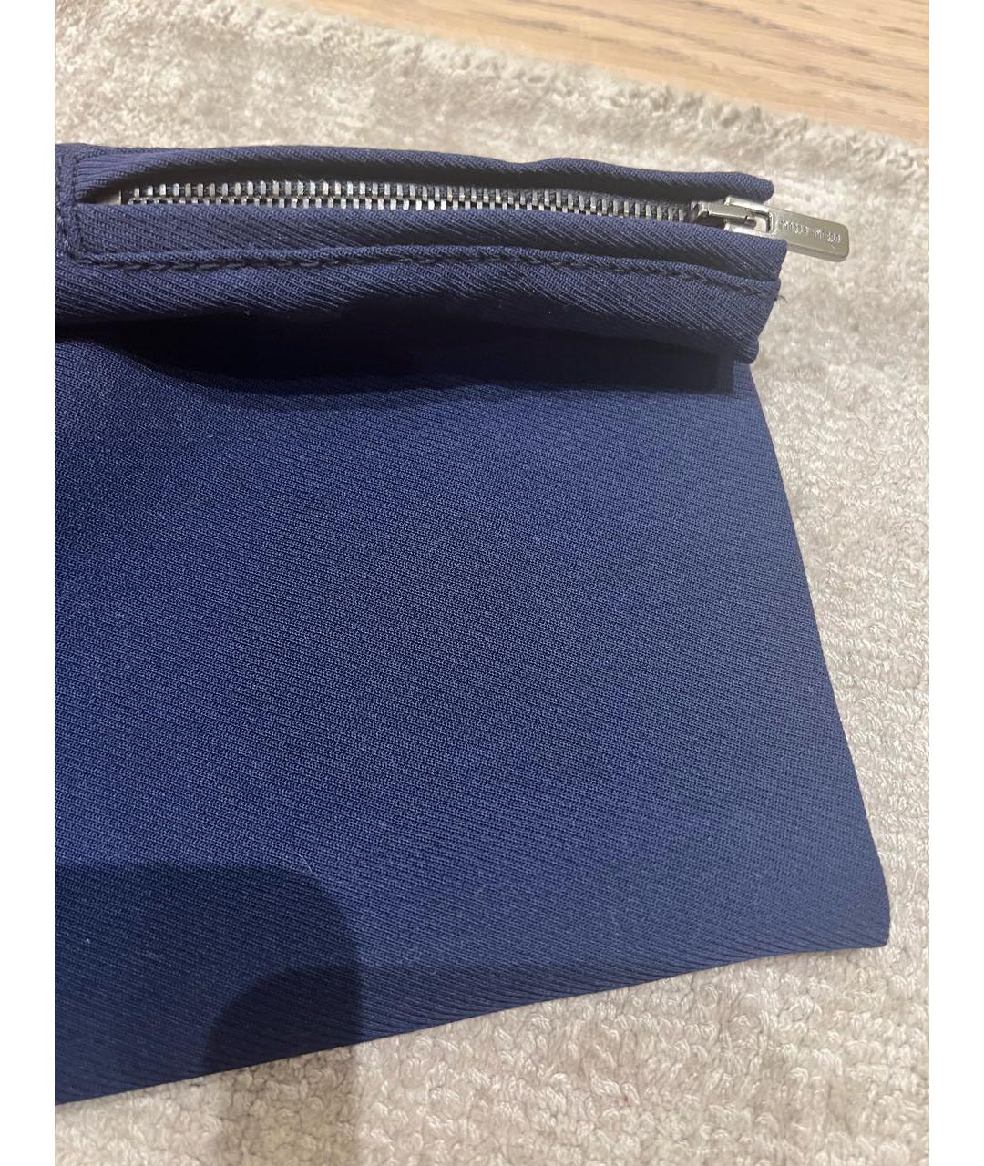 MIU MIU Темно-синие шерстяные брюки узкие, фото 4