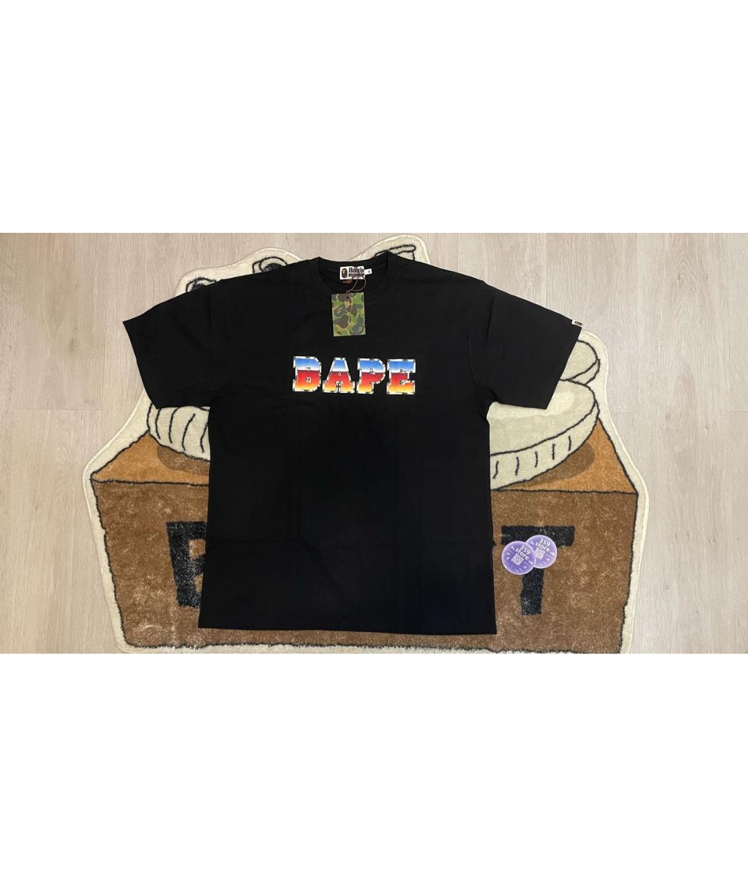 A BATHING APE Черная хлопковая футболка, фото 2