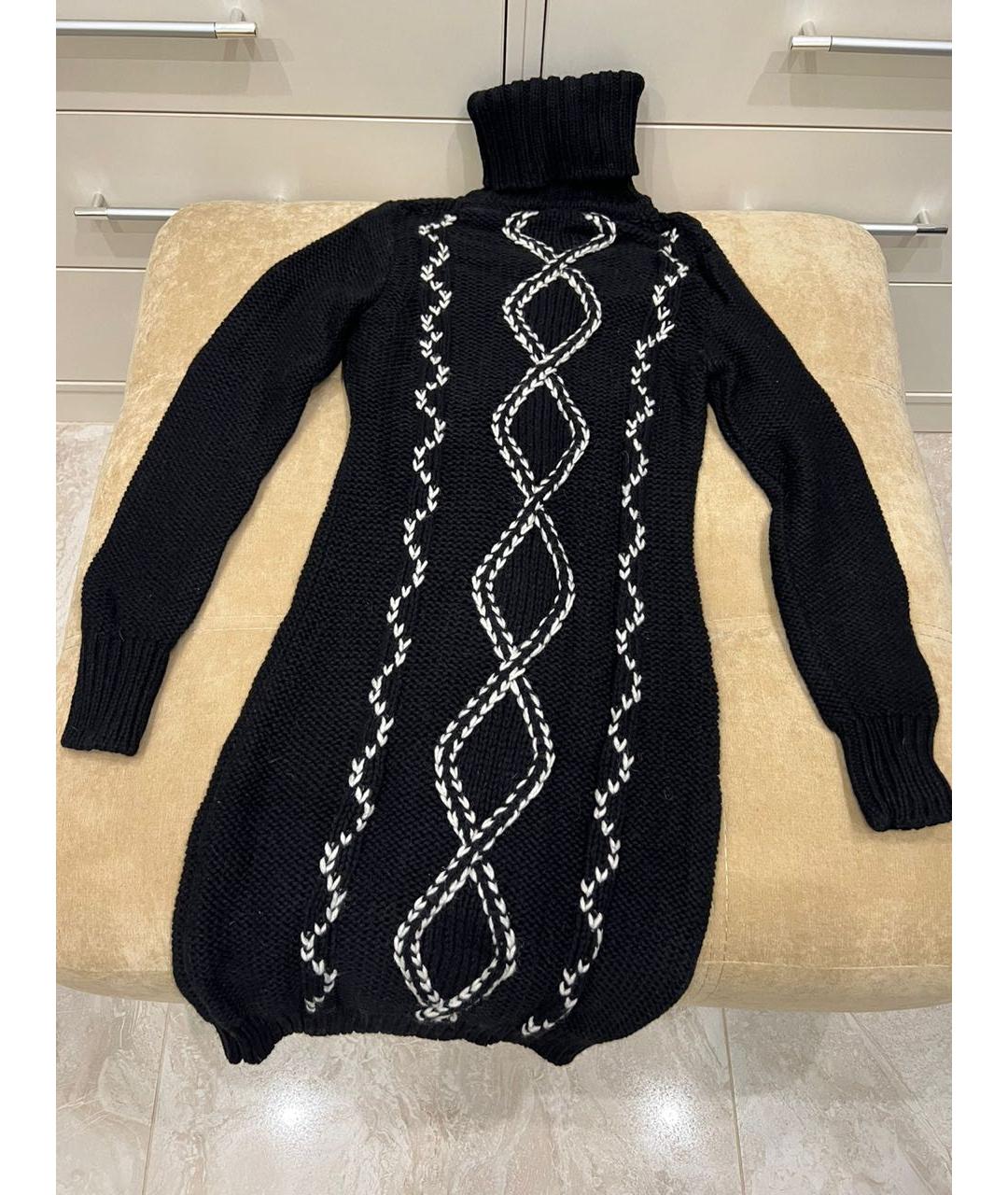 MAX MARA Черное шерстяное повседневное платье, фото 5