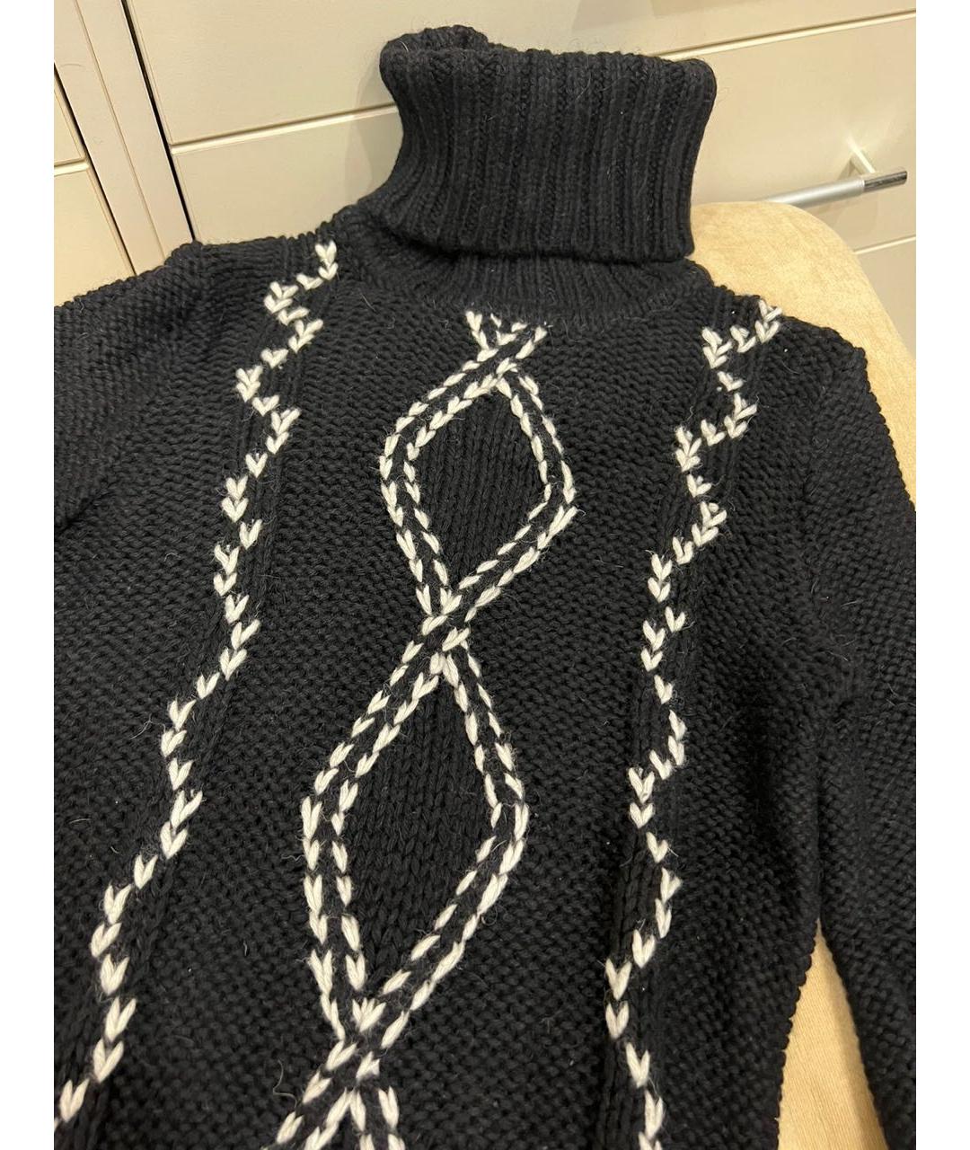 MAX MARA Черное шерстяное повседневное платье, фото 4