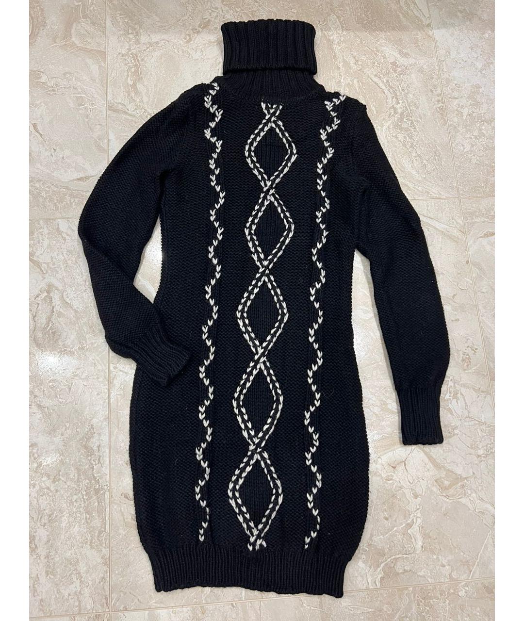 MAX MARA Черное шерстяное повседневное платье, фото 8