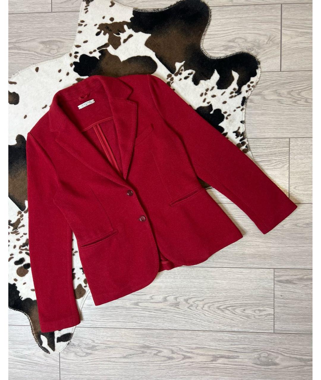 CIRCOLO 1901 Красный шерстяной жакет/пиджак, фото 7