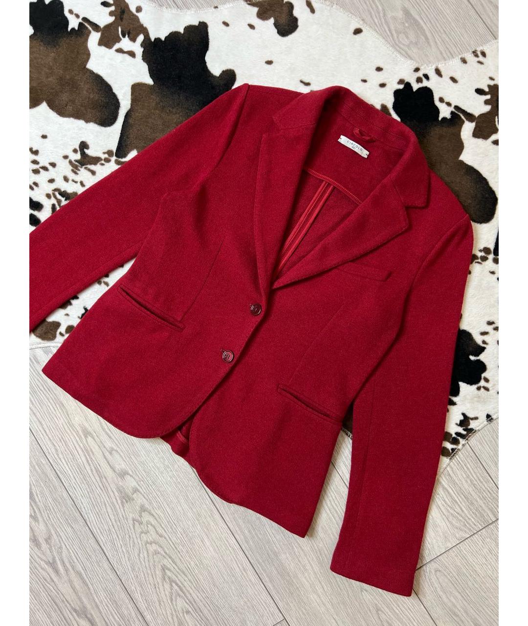 CIRCOLO 1901 Красный шерстяной жакет/пиджак, фото 2