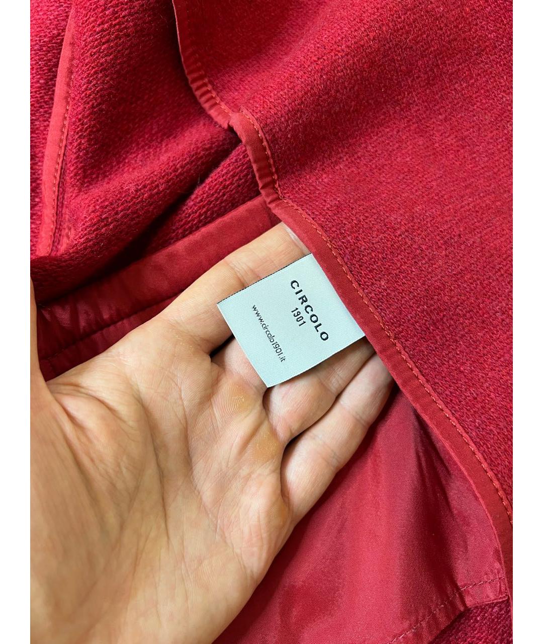 CIRCOLO 1901 Красный шерстяной жакет/пиджак, фото 5