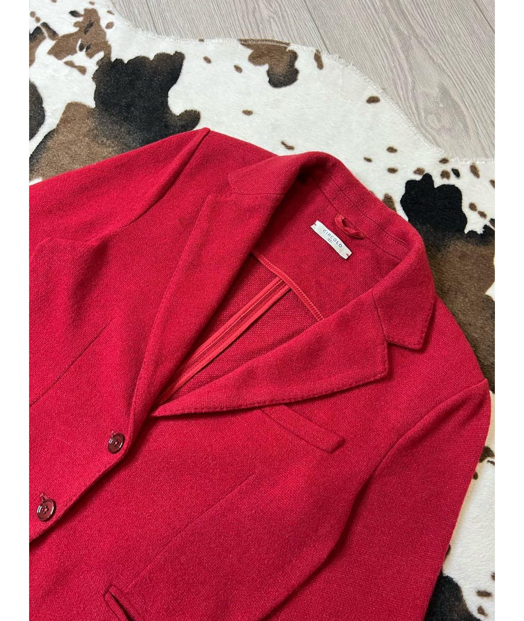 CIRCOLO 1901 Красный шерстяной жакет/пиджак, фото 3