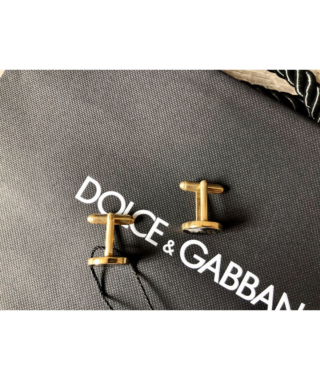 DOLCE&GABBANA Черные металлические запонки, фото 2