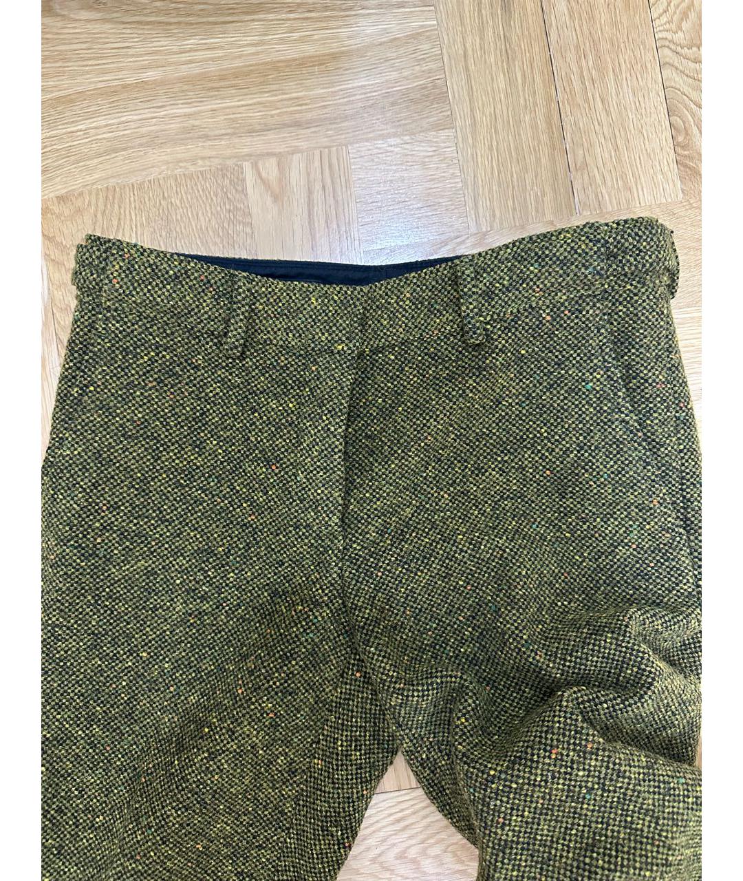 BURBERRY Зеленые шерстяные брюки узкие, фото 3