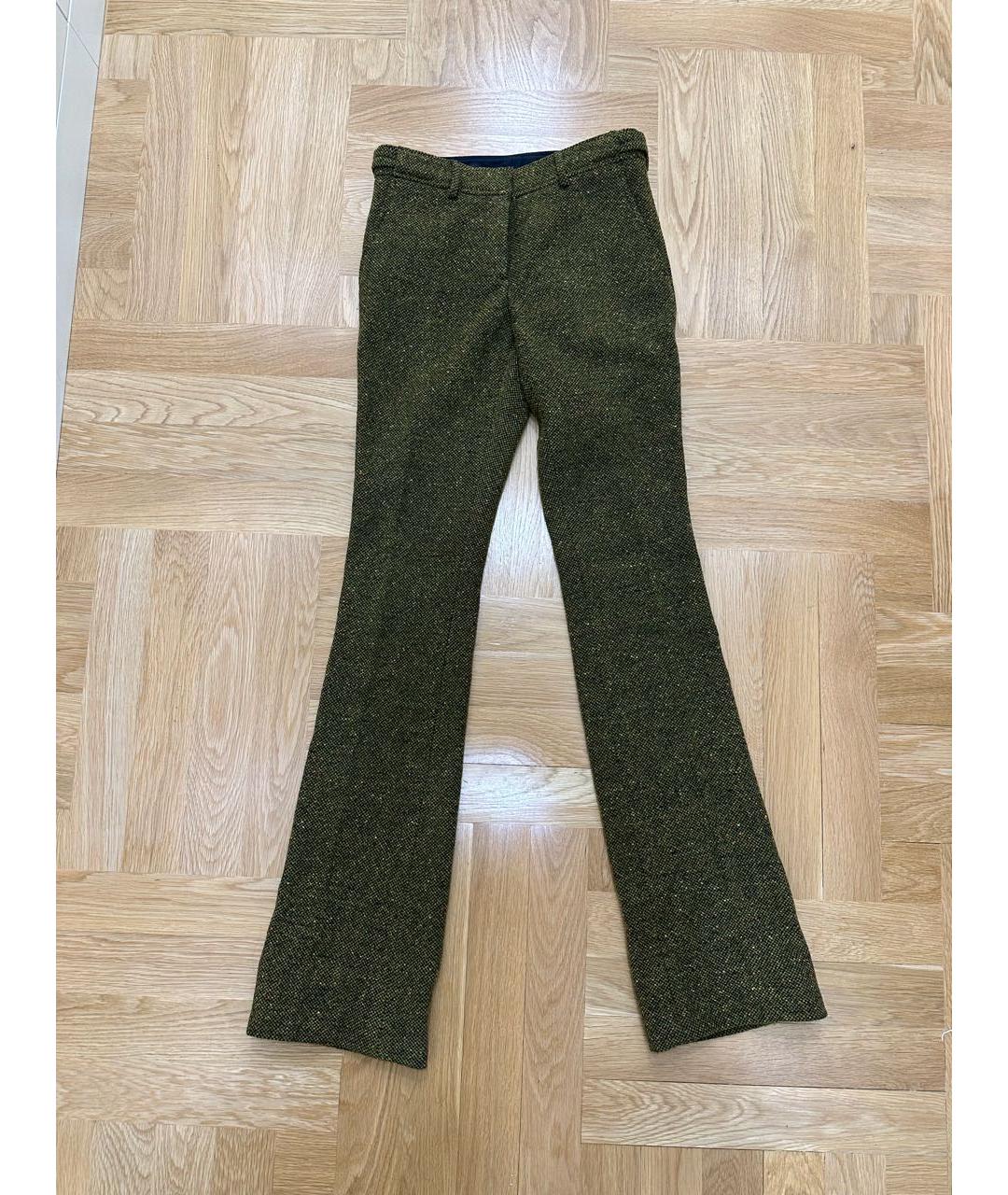 BURBERRY Зеленые шерстяные брюки узкие, фото 5