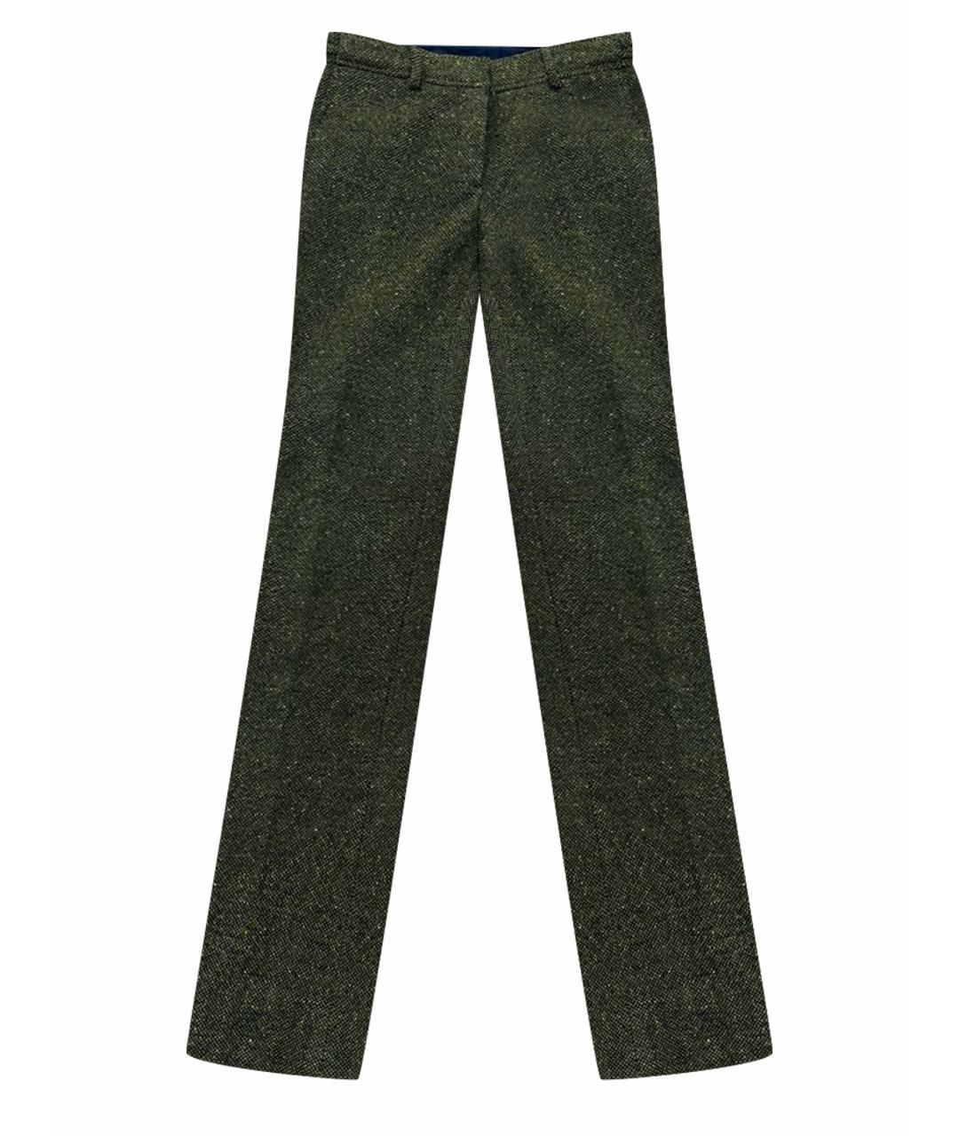 BURBERRY Зеленые шерстяные брюки узкие, фото 1