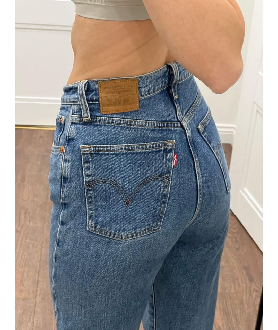 LEVI'S Синие хлопко-эластановые прямые джинсы, фото 7