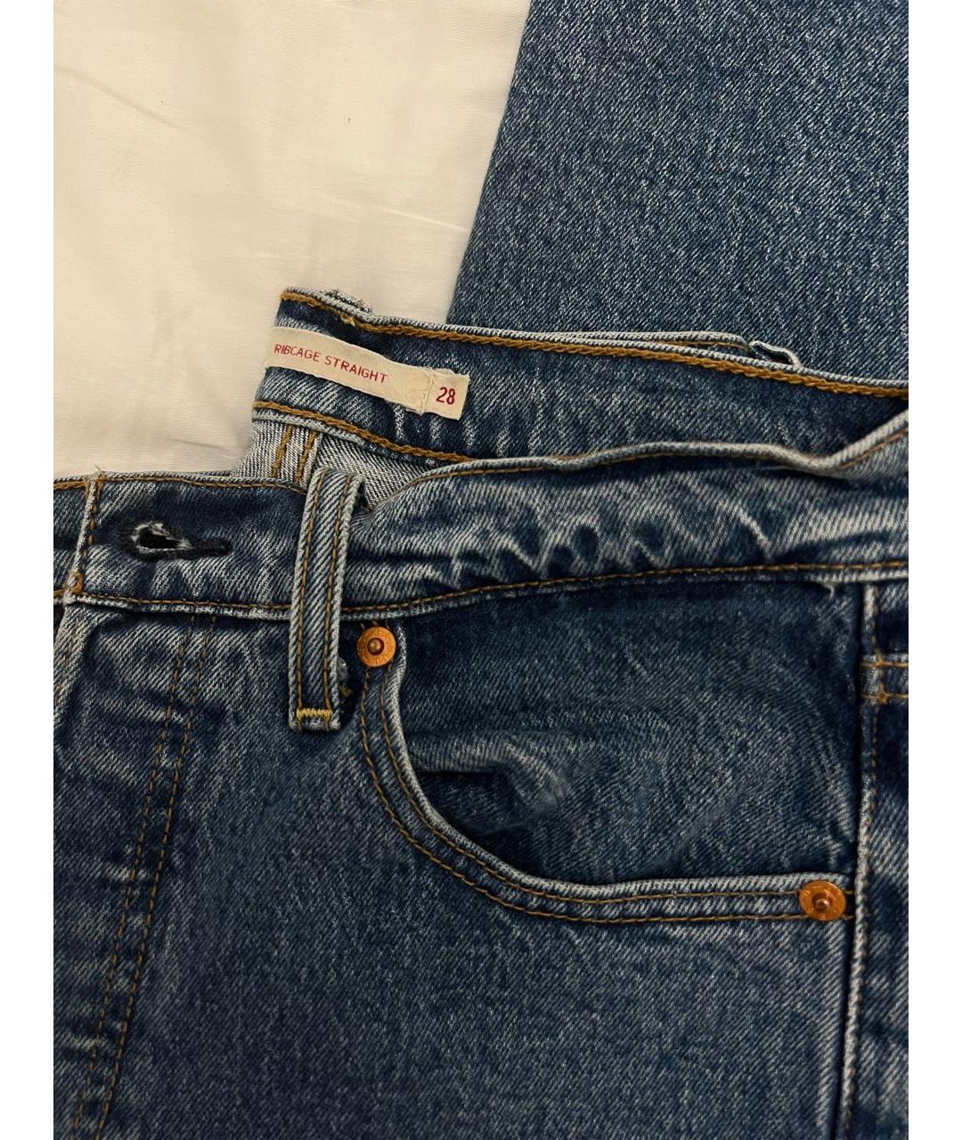 LEVI'S Синие хлопко-эластановые прямые джинсы, фото 6
