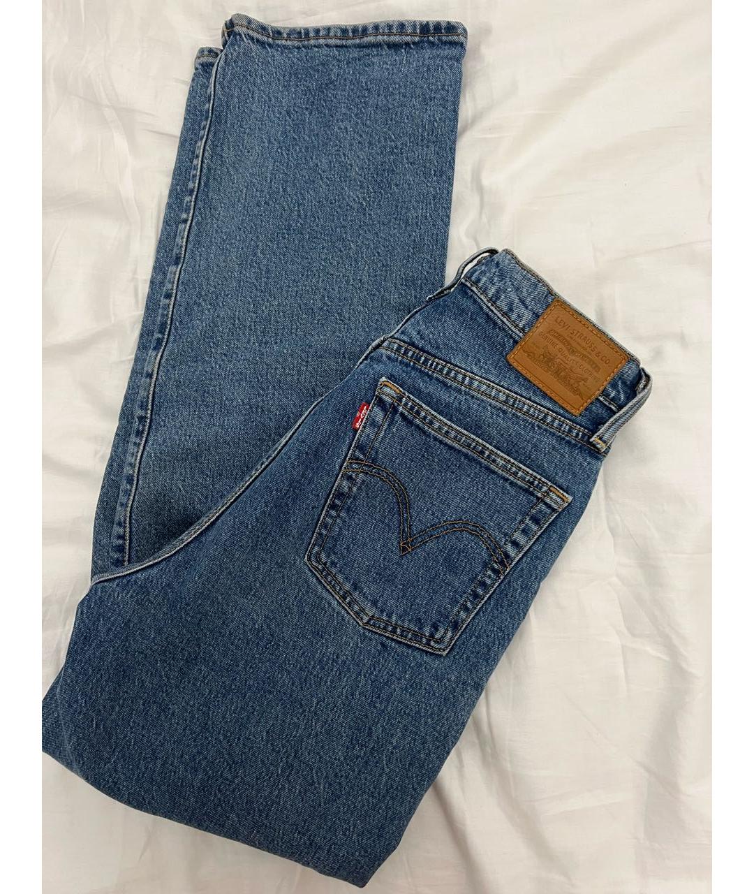 LEVI'S Синие хлопко-эластановые прямые джинсы, фото 5
