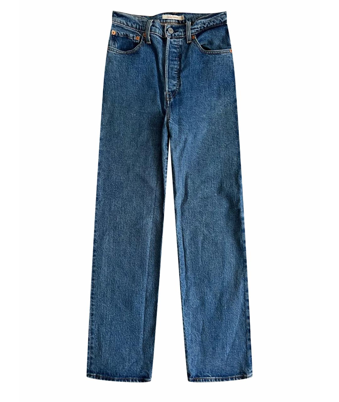 LEVI'S Синие хлопко-эластановые прямые джинсы, фото 1