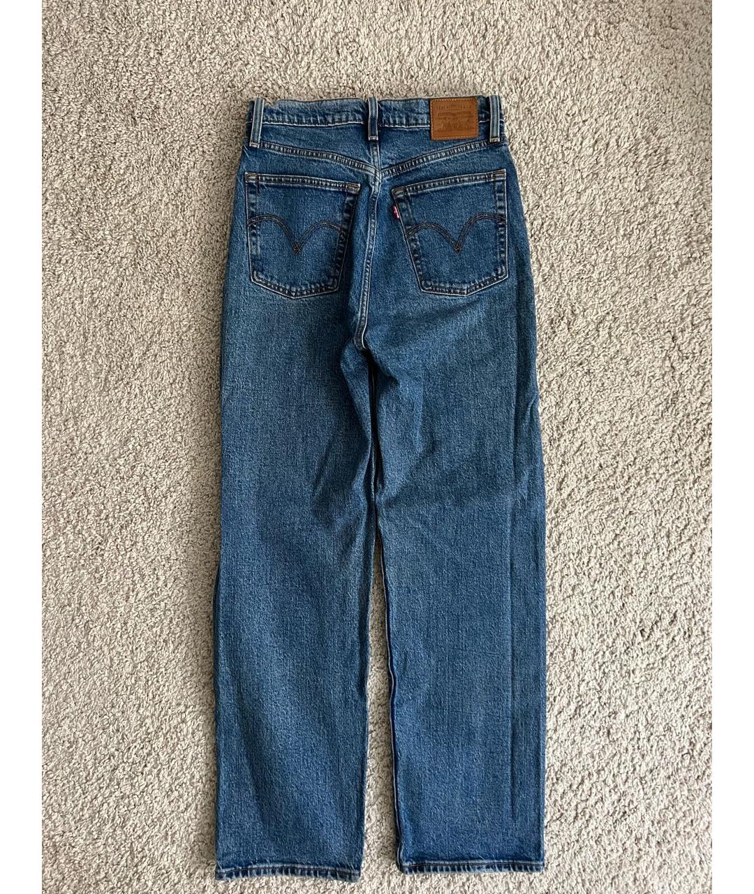 LEVI'S Синие хлопко-эластановые прямые джинсы, фото 2