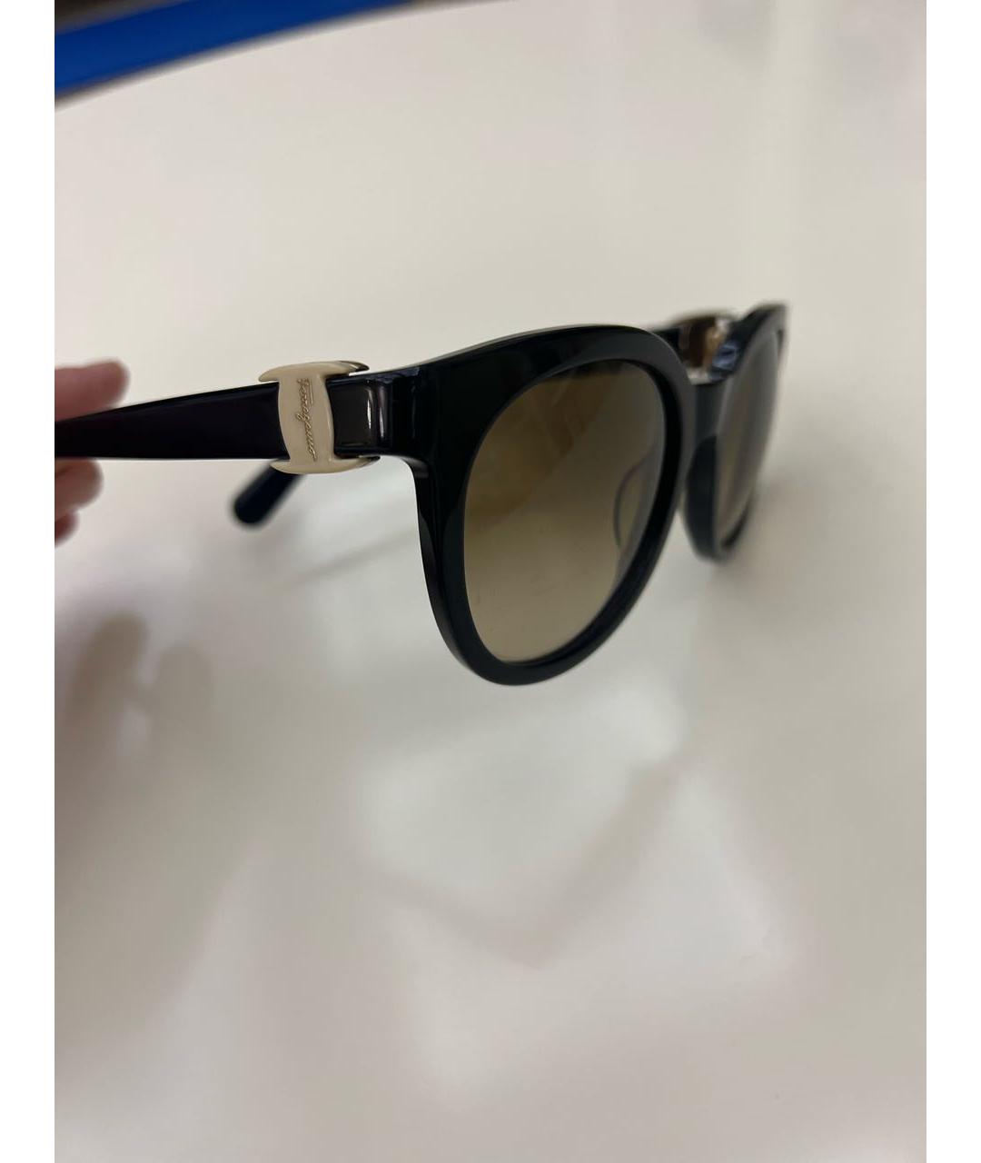 FERRAGAMO Черные пластиковые солнцезащитные очки, фото 3