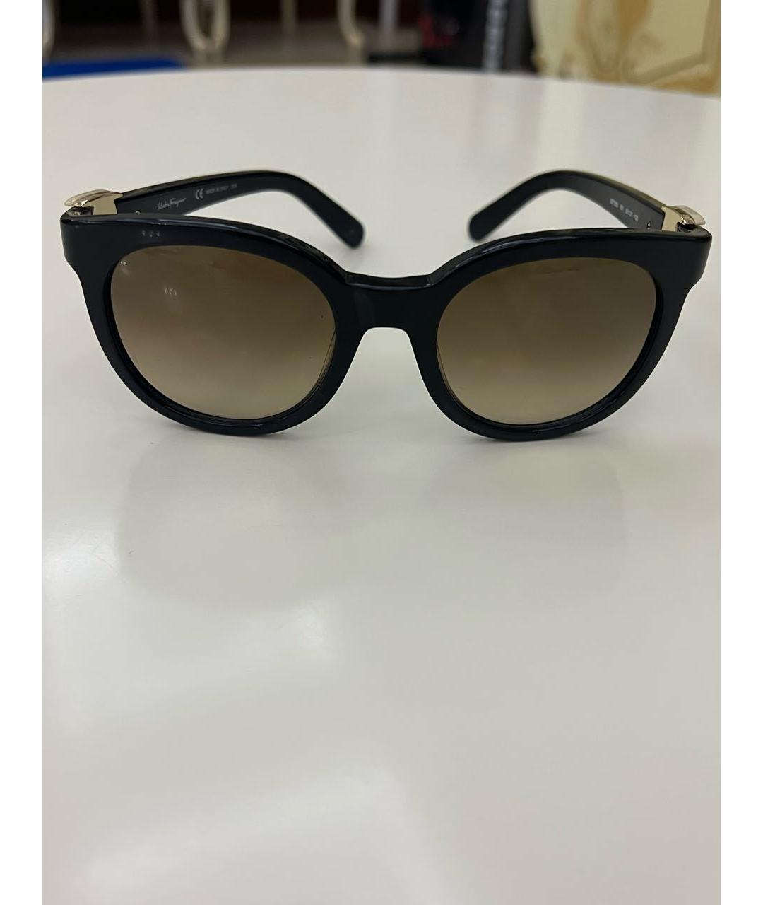 FERRAGAMO Черные пластиковые солнцезащитные очки, фото 5