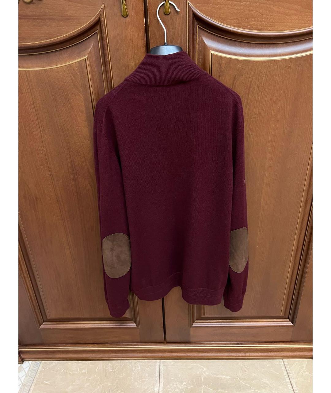 LUCIANO BARBERA Бордовый кашемировый джемпер / свитер, фото 2