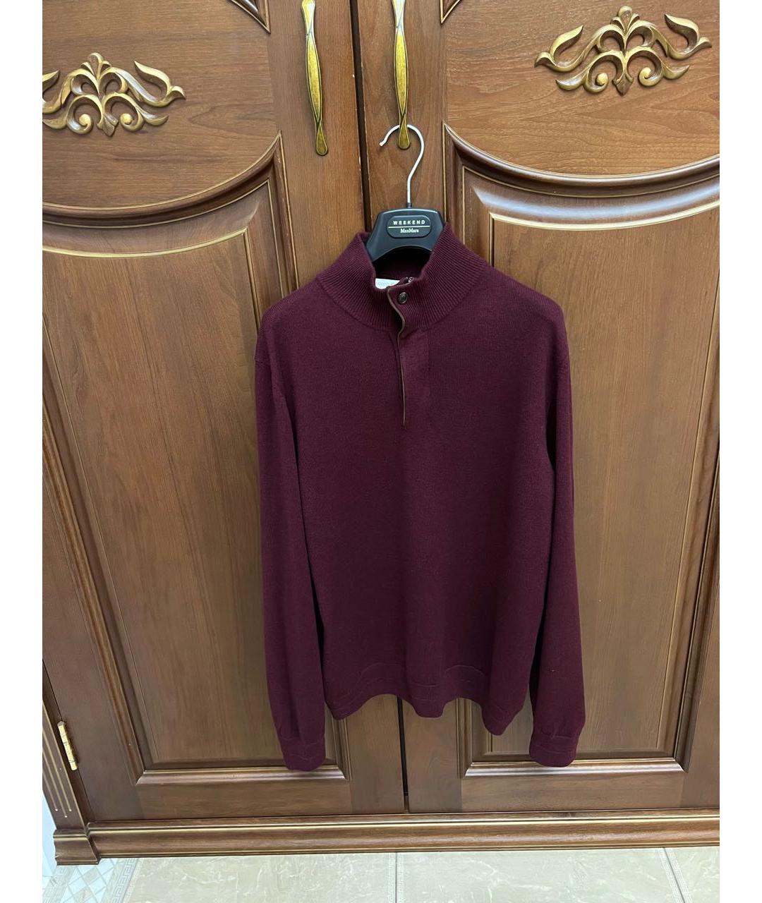 LUCIANO BARBERA Бордовый кашемировый джемпер / свитер, фото 7