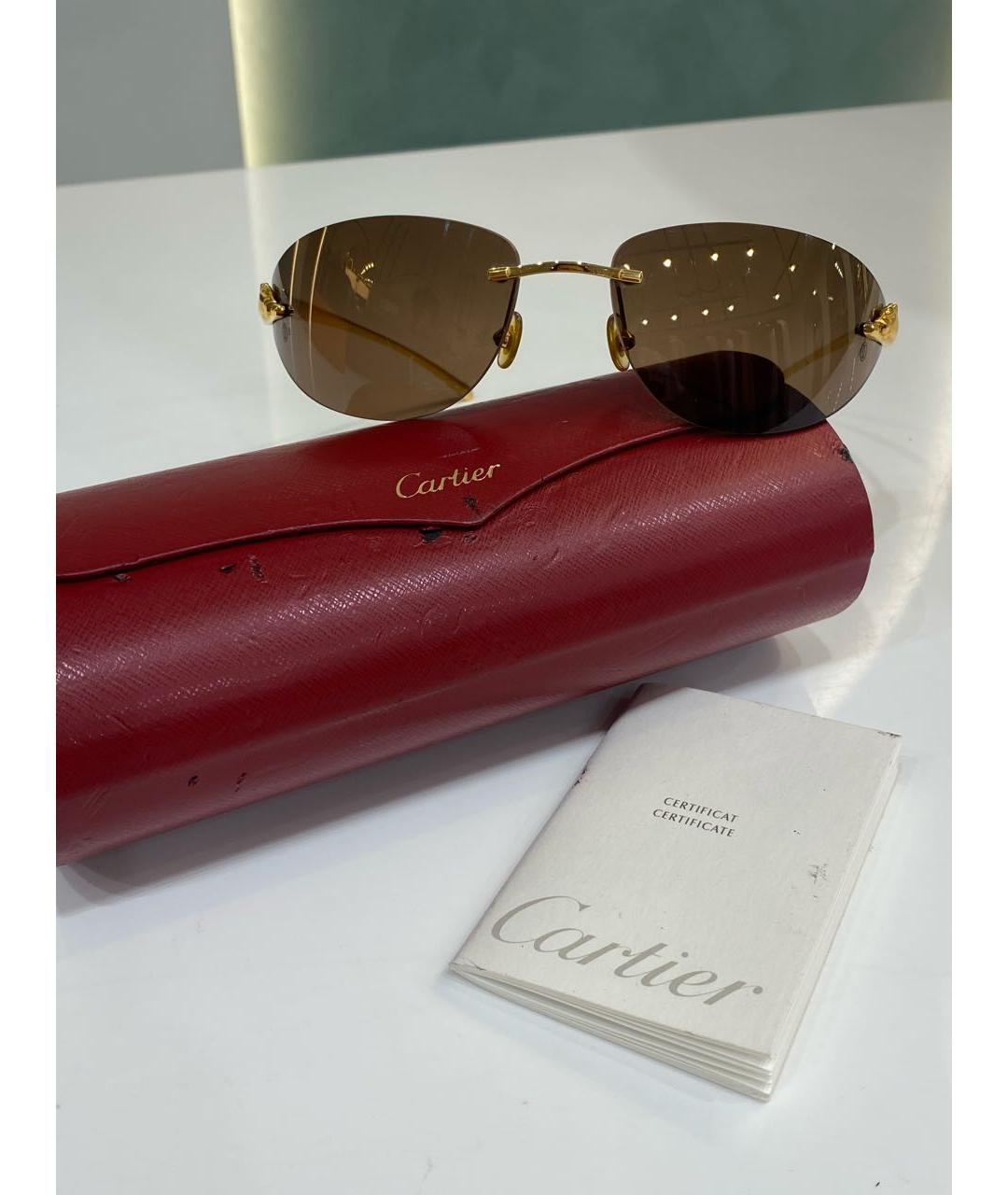 CARTIER Золотые солнцезащитные очки, фото 4