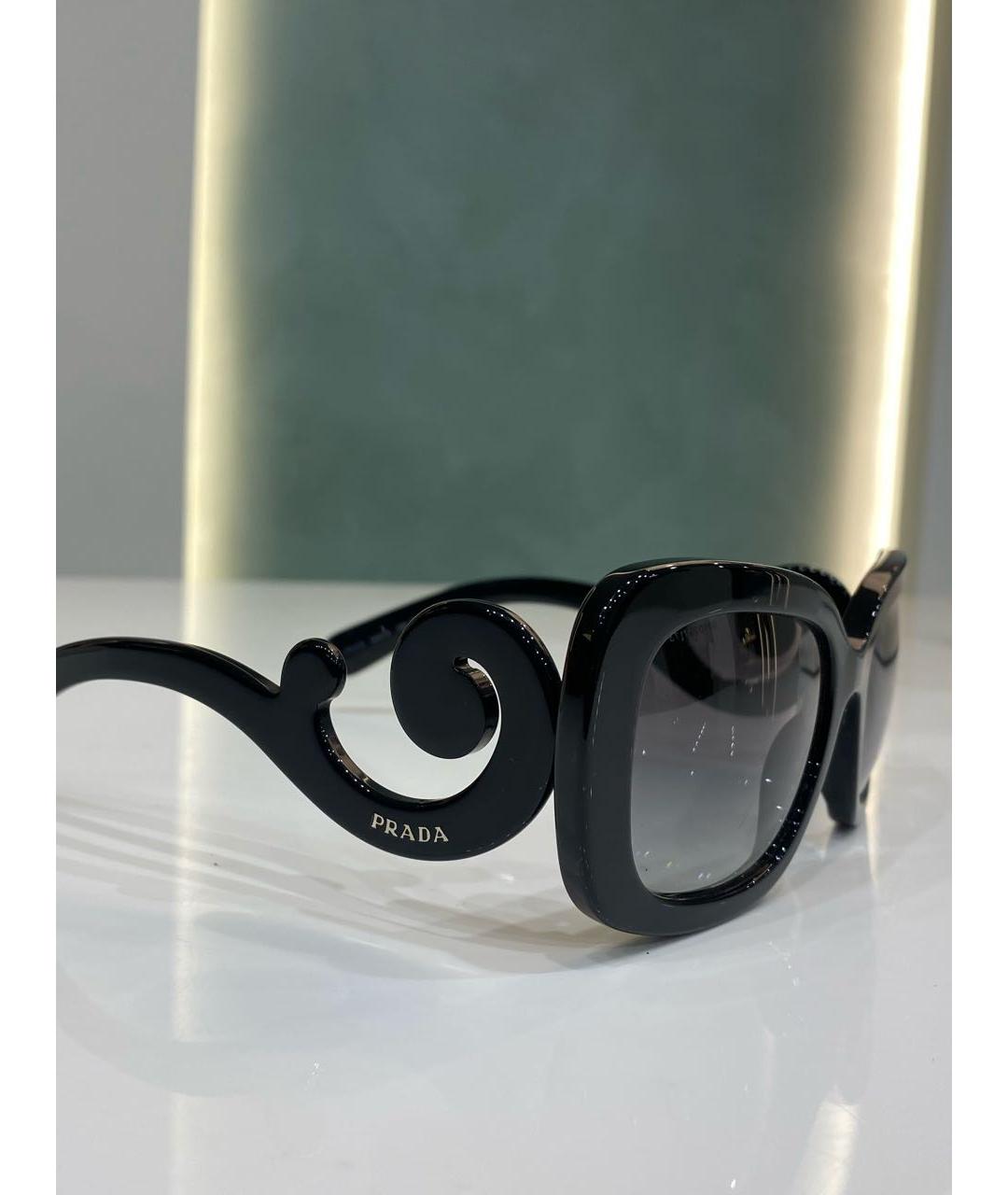 PRADA Черные пластиковые солнцезащитные очки, фото 2