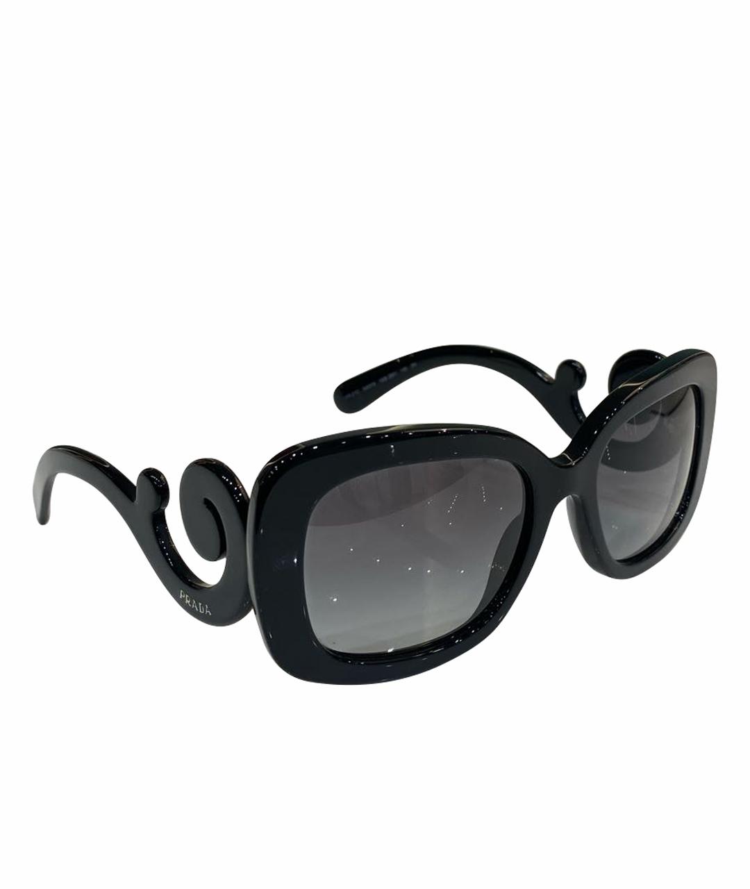 PRADA Черные пластиковые солнцезащитные очки, фото 1