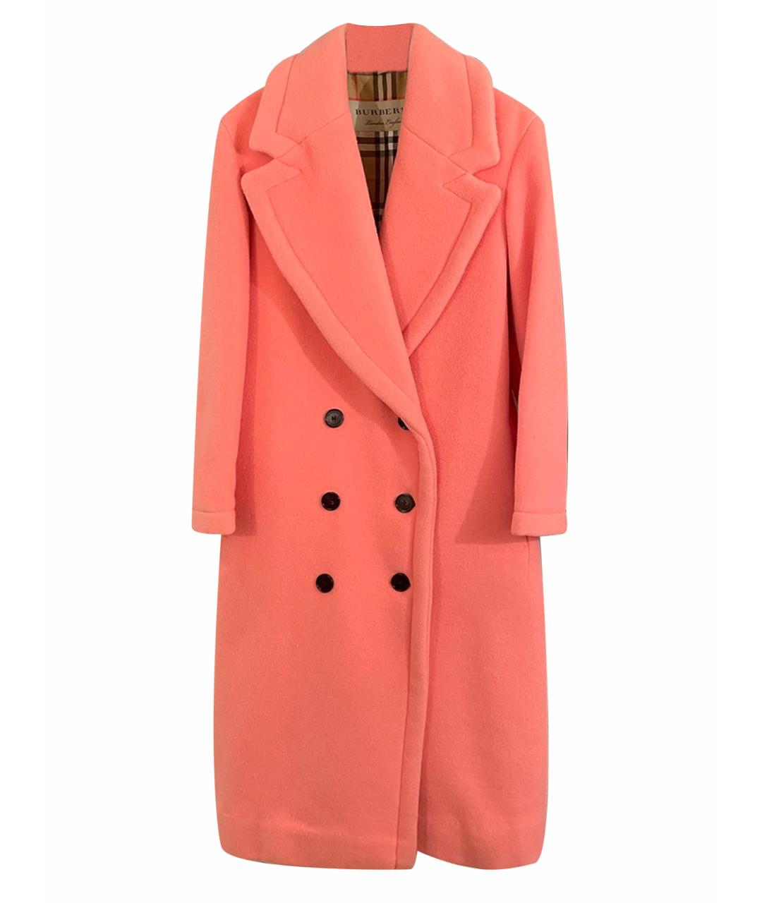 BURBERRY Розовое шерстяное пальто, фото 1