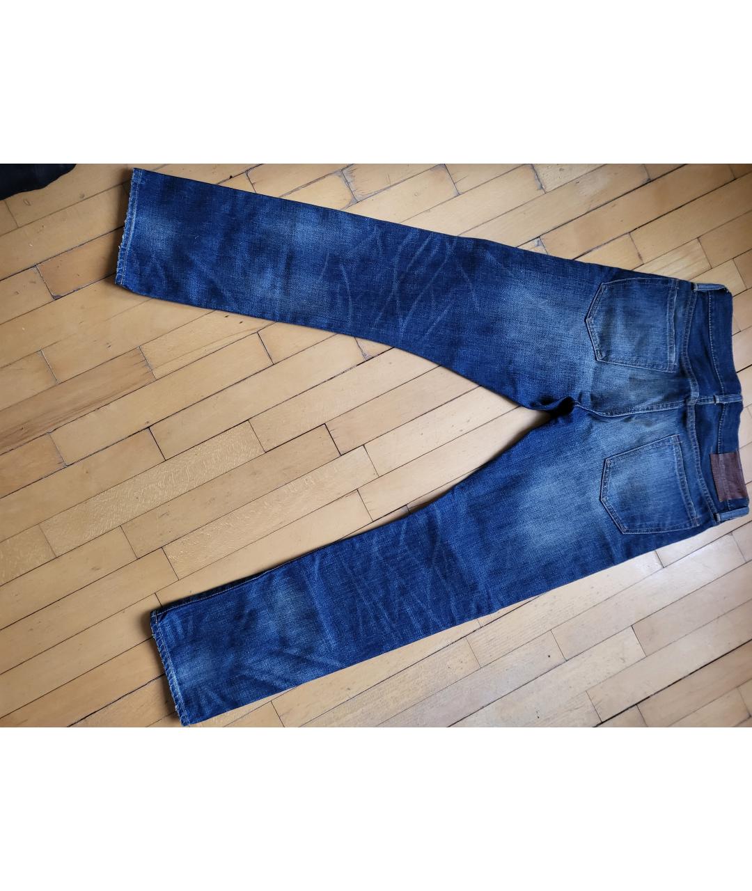 RALPH LAUREN Синие хлопковые прямые джинсы, фото 1