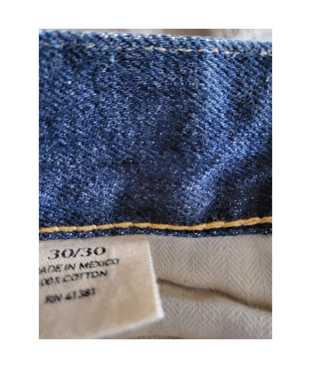 RALPH LAUREN Синие хлопковые прямые джинсы, фото 5